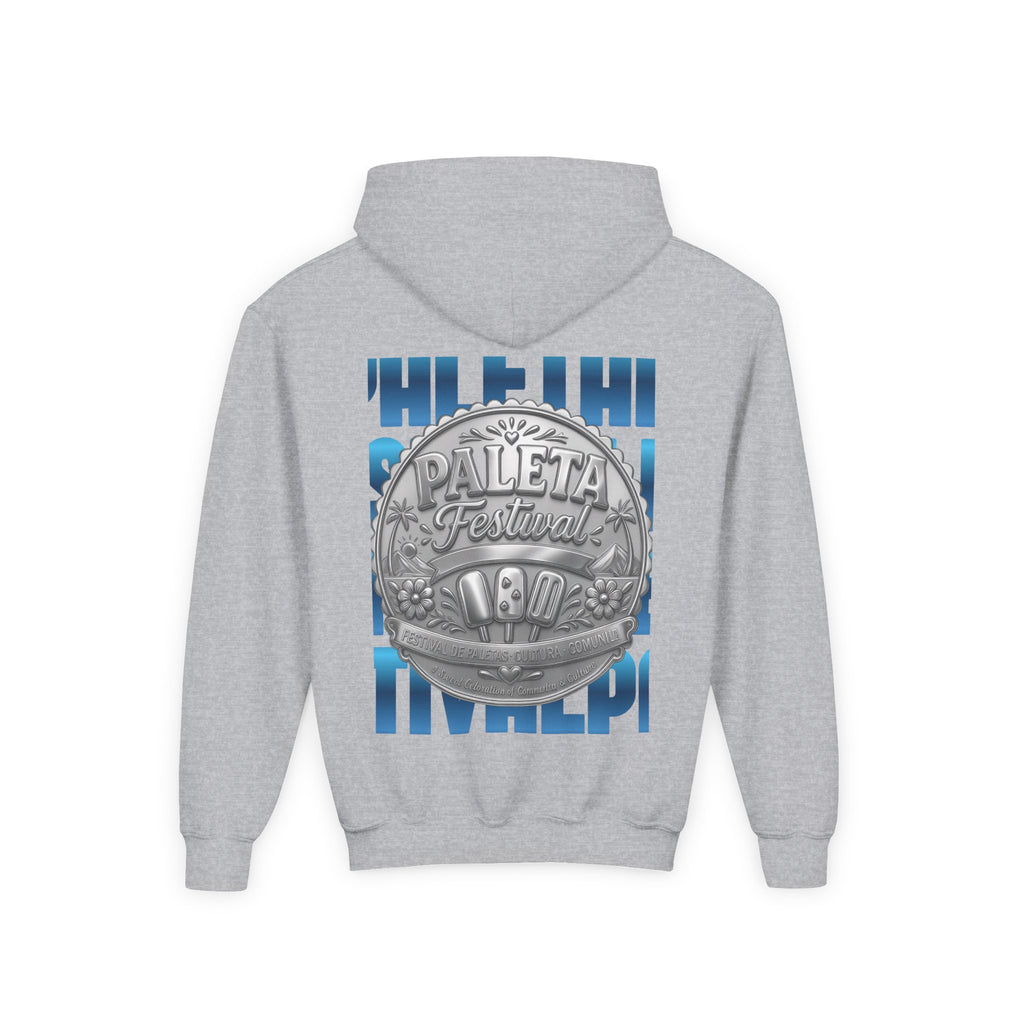 Youth Hoodie — Colorful Popsicle Graphic & 'Paleta Festival' Badge