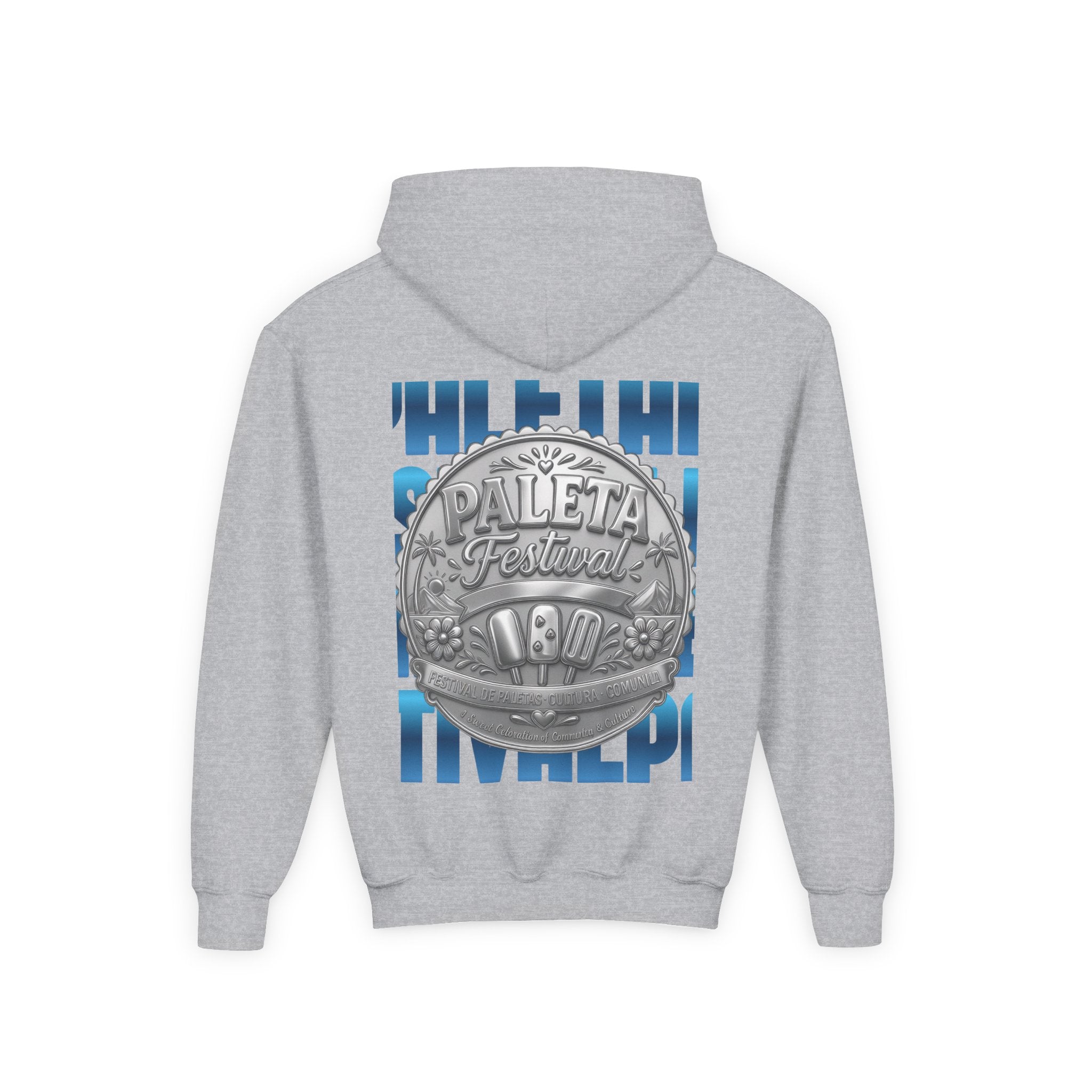 Youth Hoodie — Colorful Popsicle Graphic & 'Paleta Festival' Badge