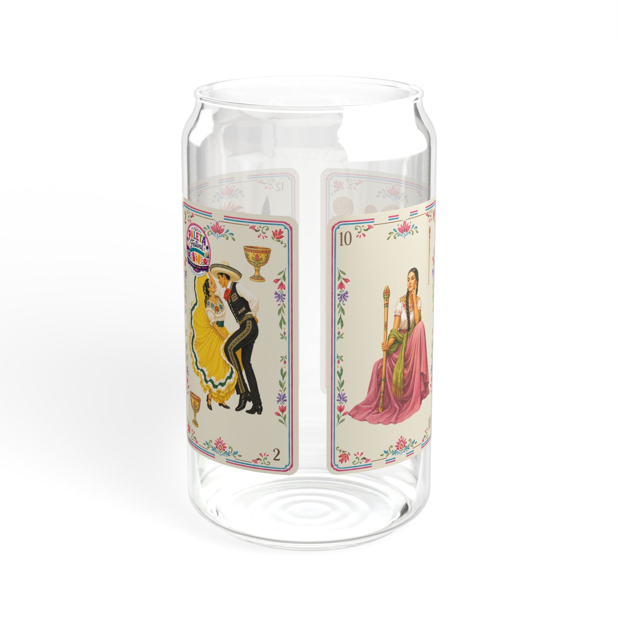 16oz Baraja–Inspired Art Sipper Glass