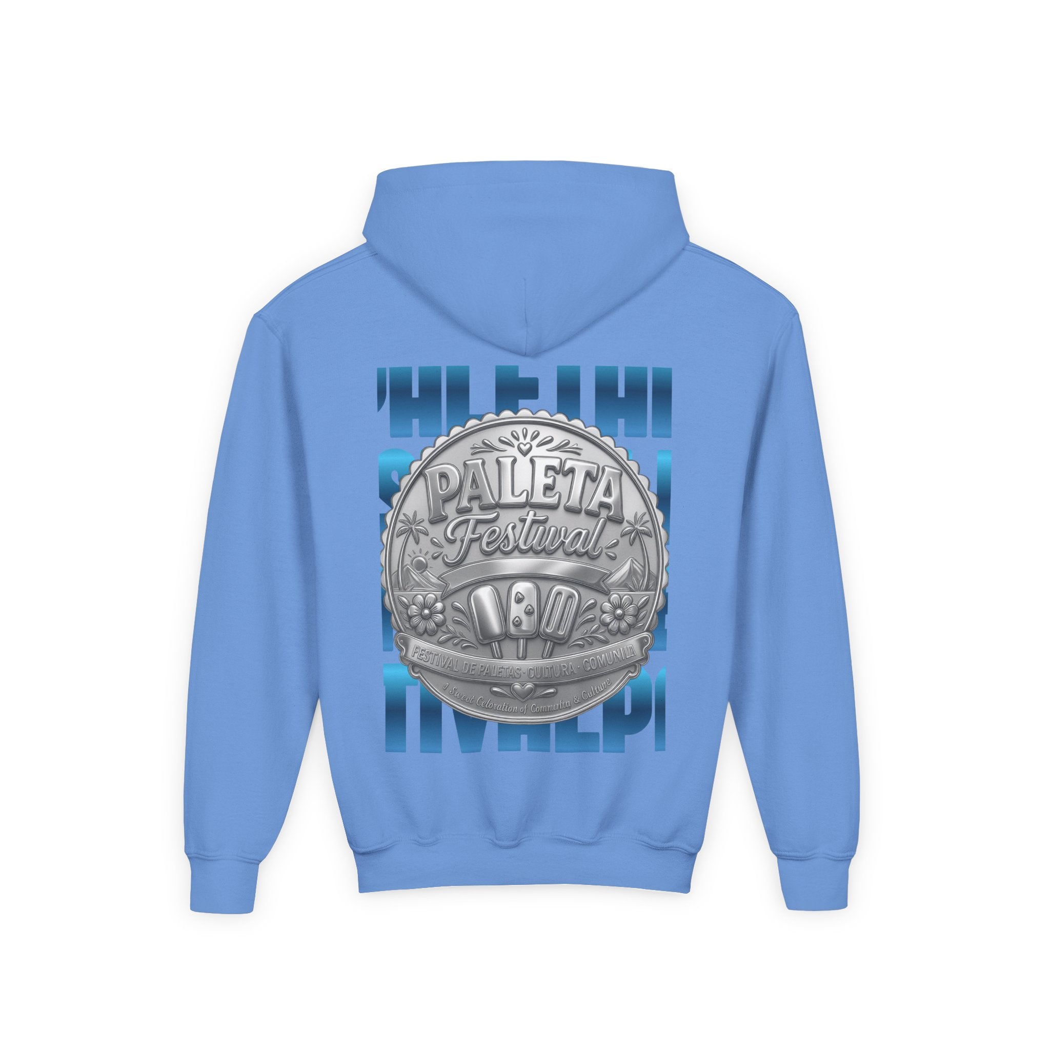 Youth Hoodie — Colorful Popsicle Graphic & 'Paleta Festival' Badge