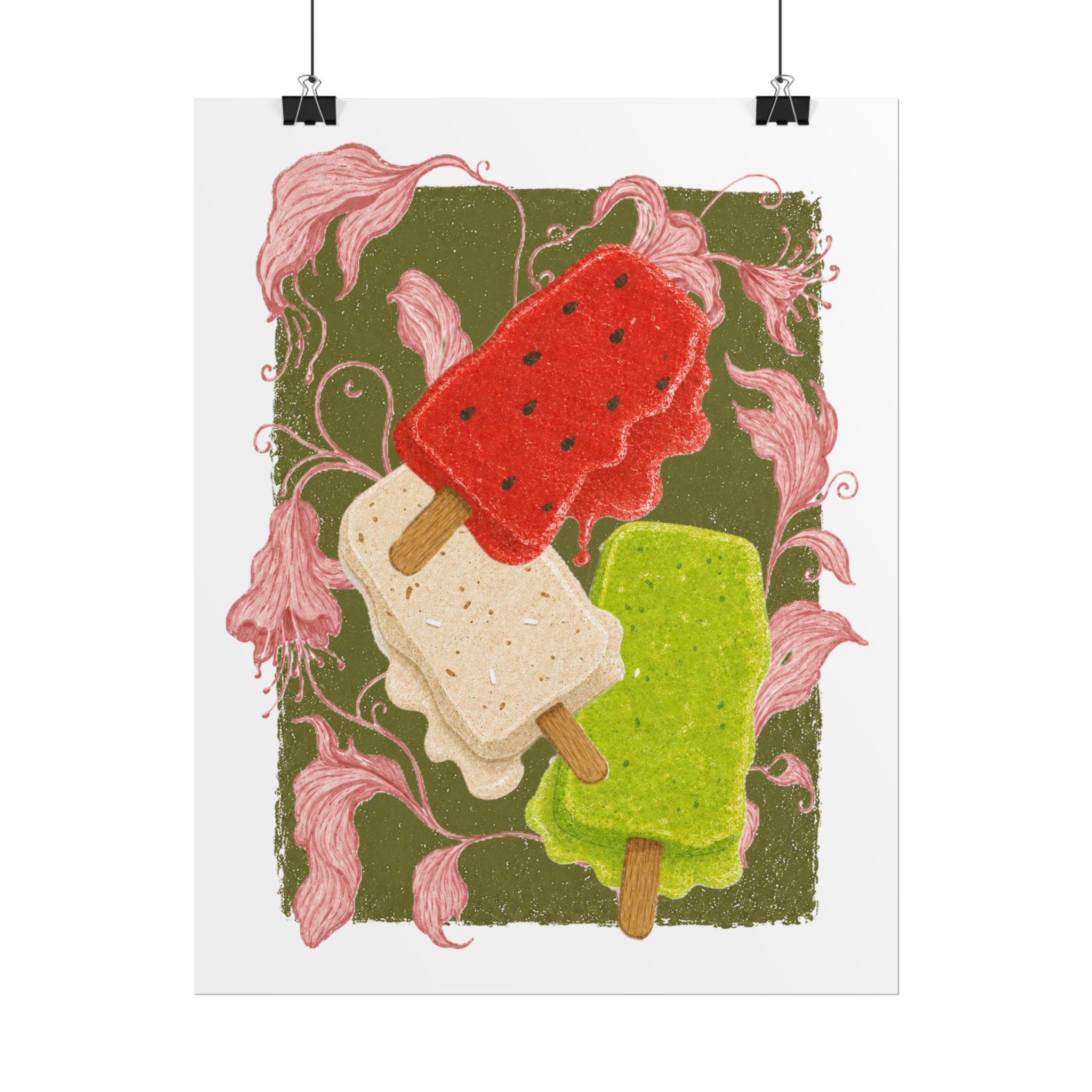 Ice Pop Art Poster — Colorful Retro Popsicle Wall Print