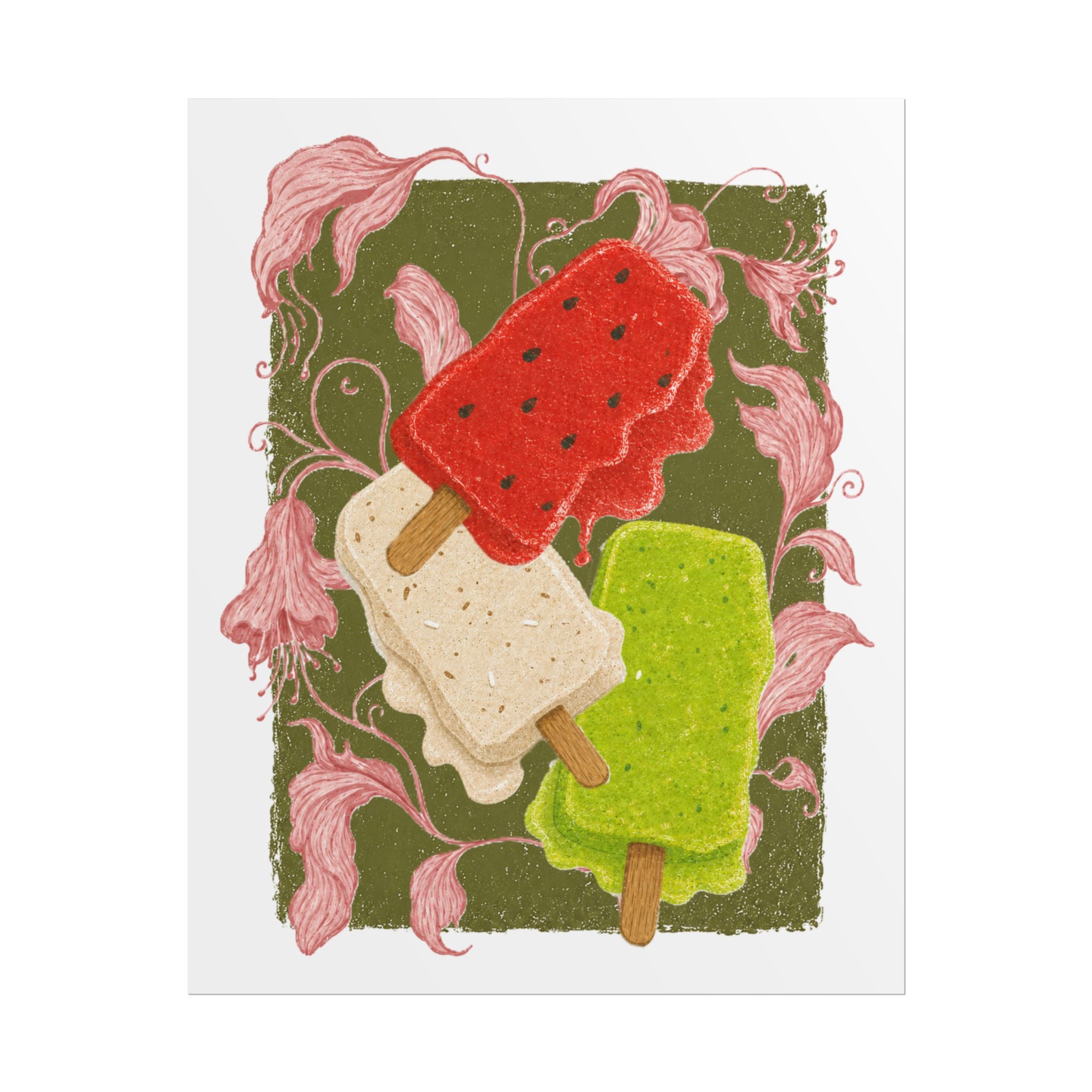Ice Pop Art Poster — Colorful Retro Popsicle Wall Print
