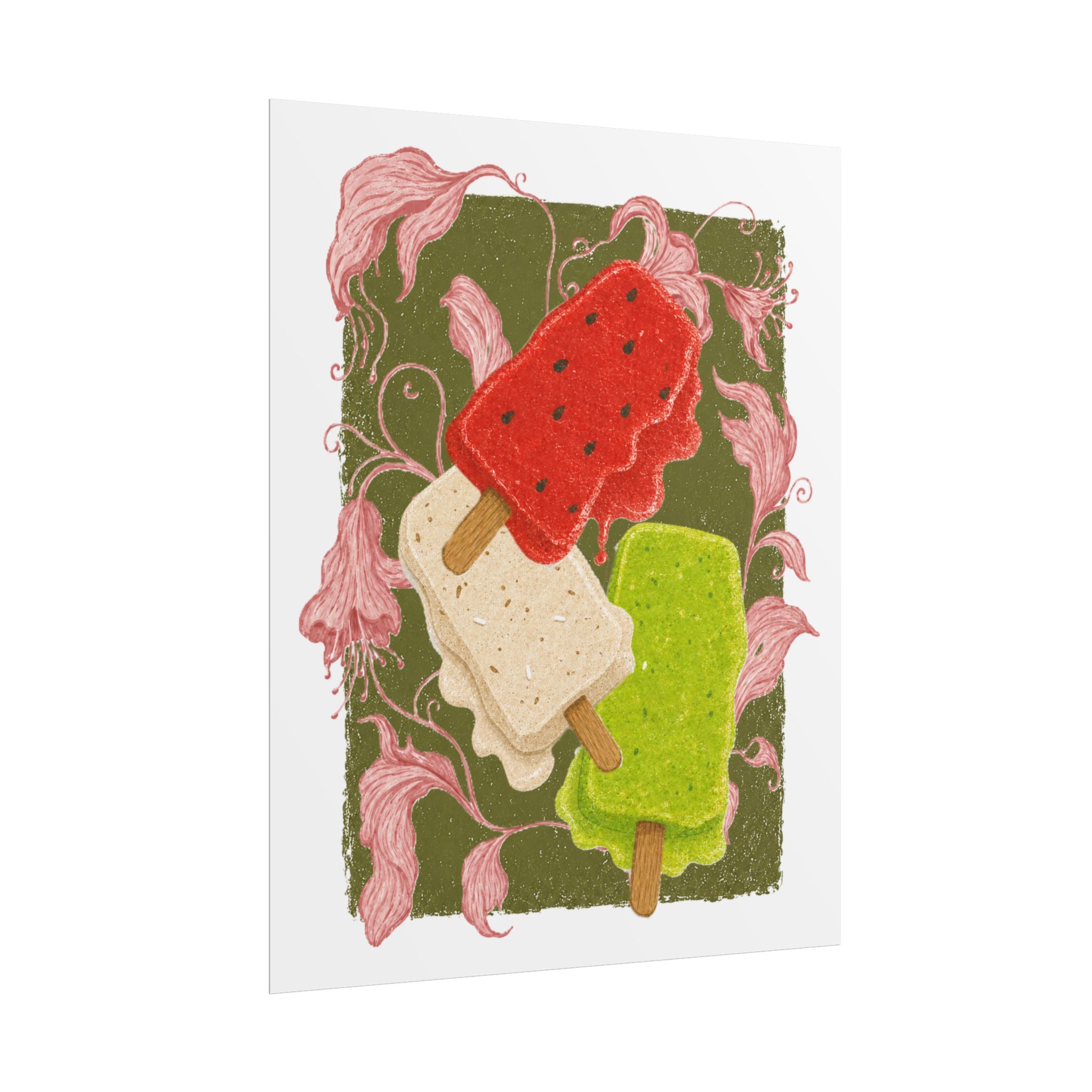 Ice Pop Art Poster — Colorful Retro Popsicle Wall Print