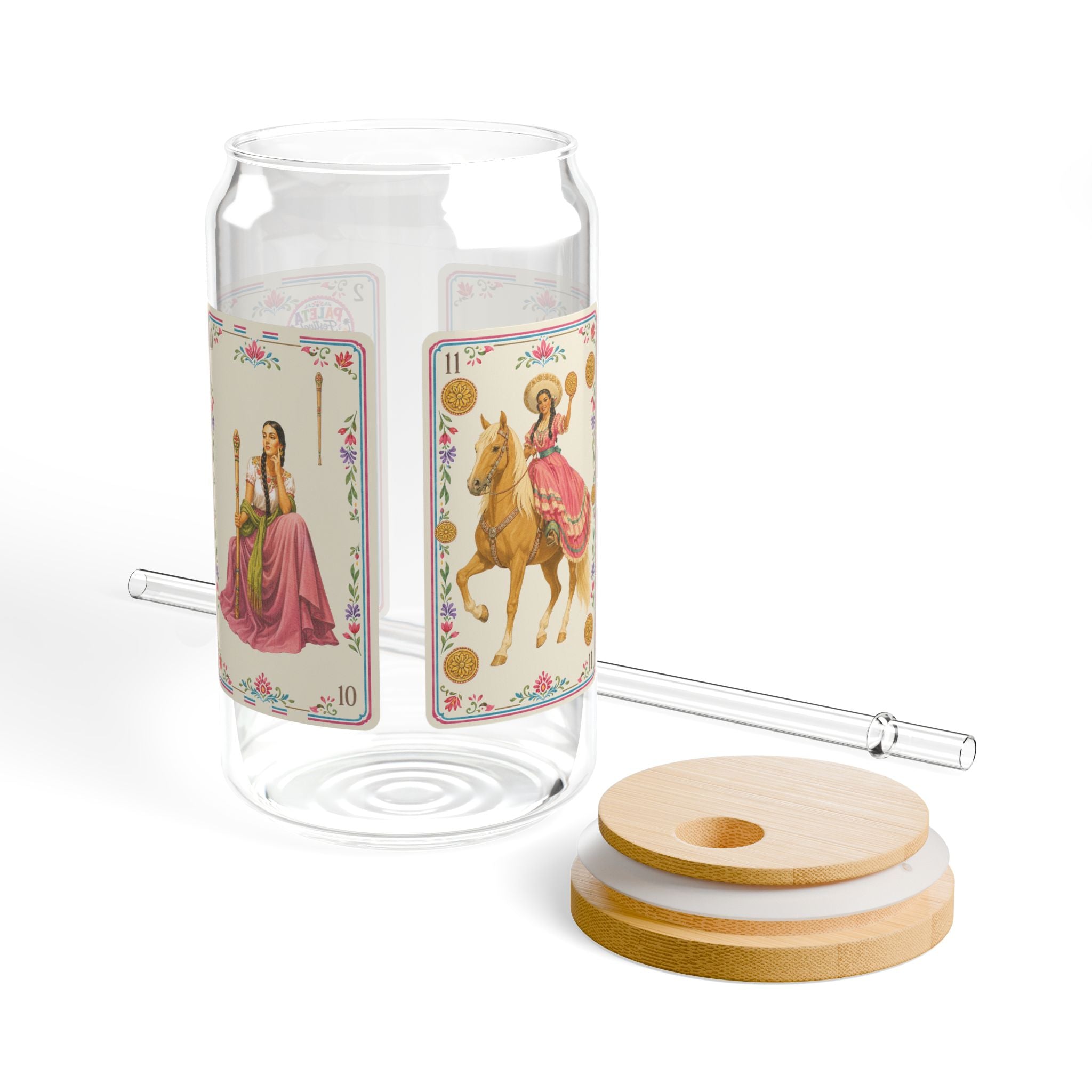 16oz Baraja–Inspired Art Sipper Glass