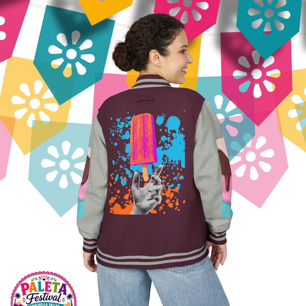 Paleta Festival Letterman Jacket — Colorful Popsicle Varsity Jacket