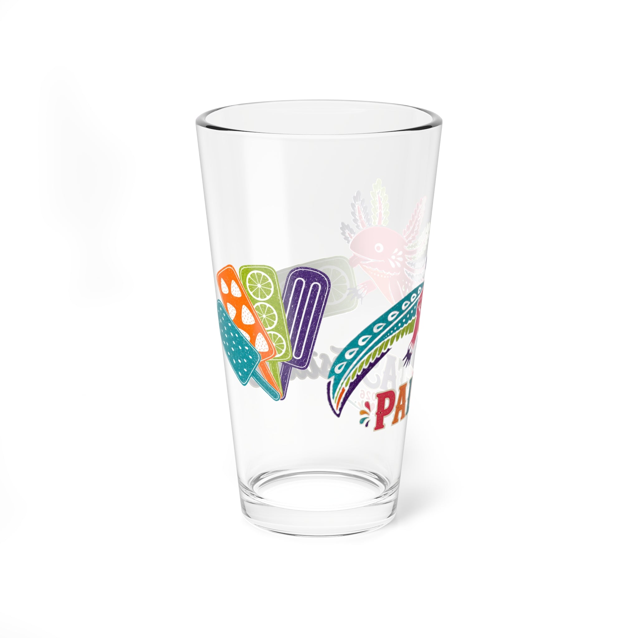 16oz Mixing Glass — Colorful Mexican Paleta & Alebrije Cocktail Glass