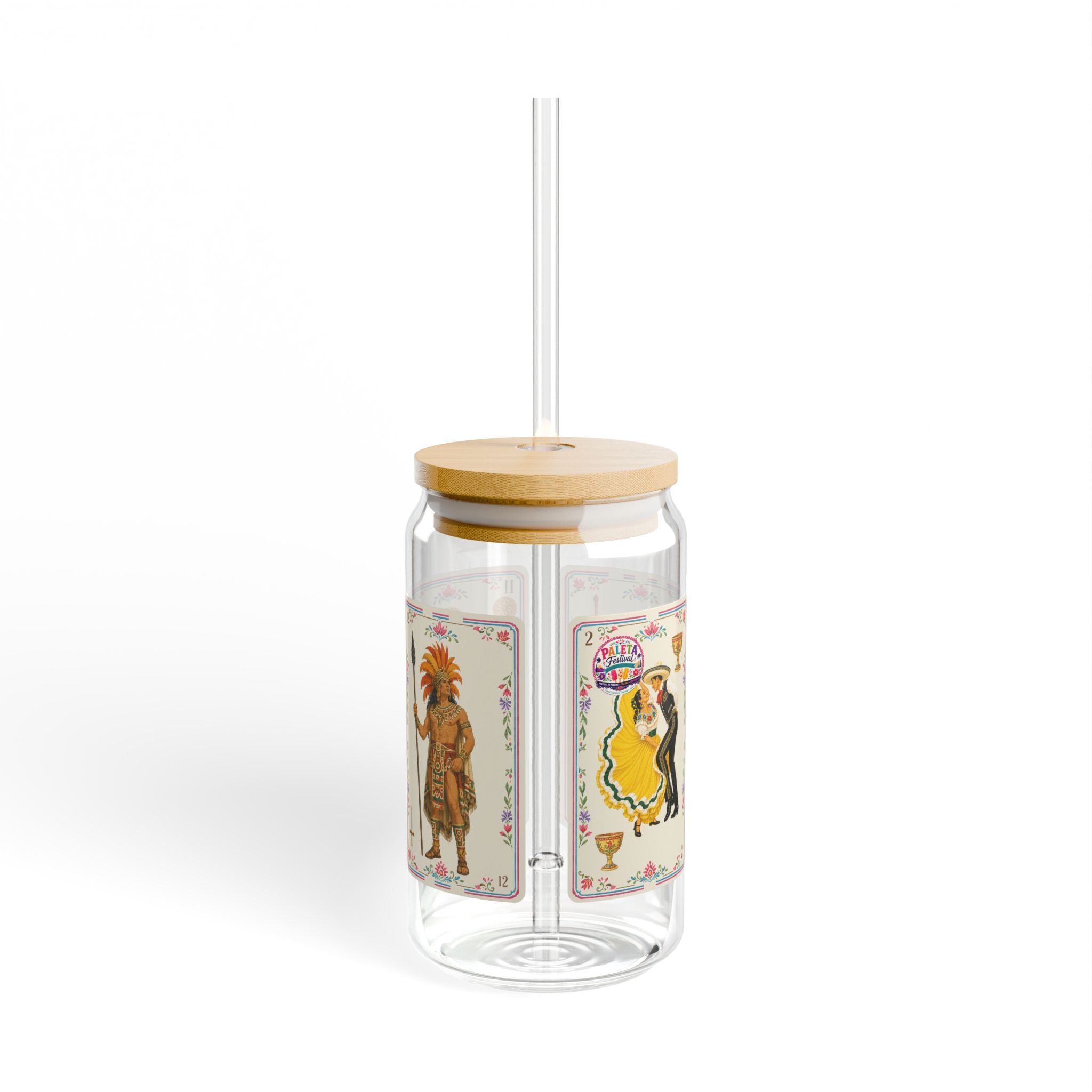 16oz Baraja–Inspired Art Sipper Glass
