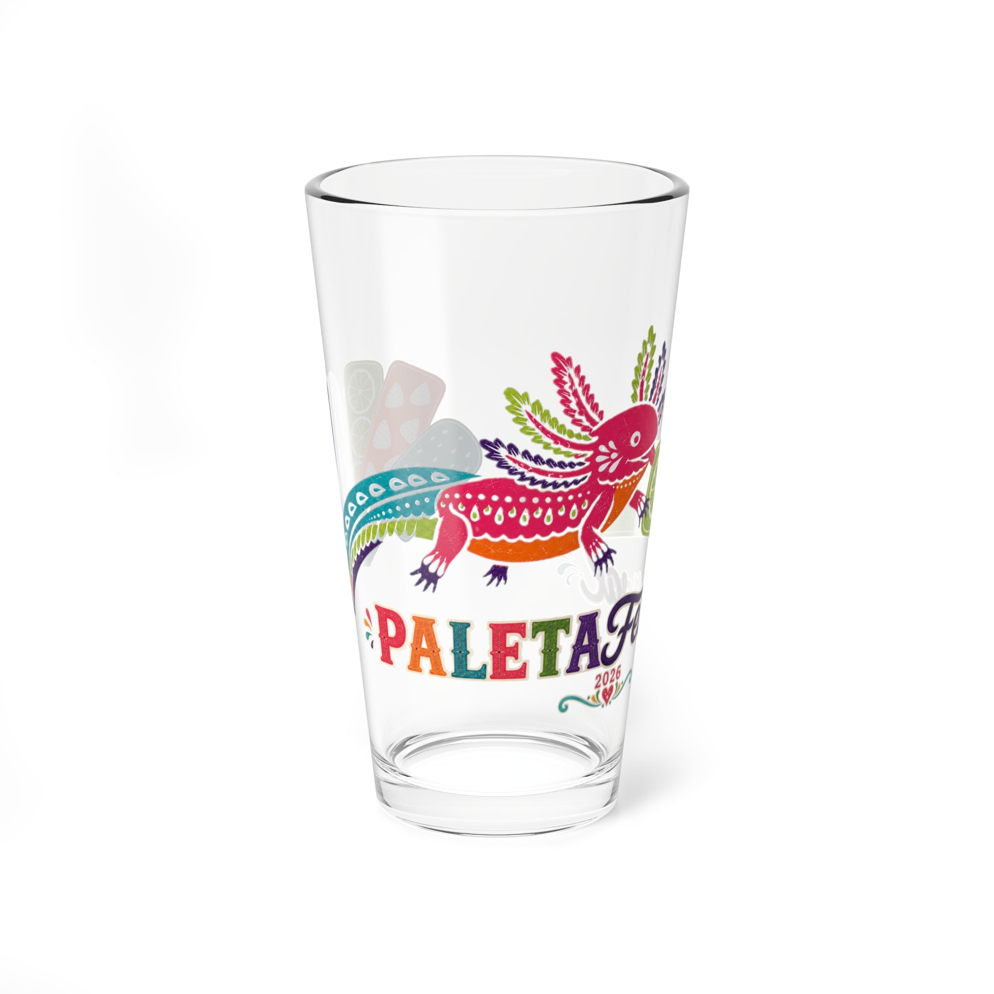 16oz Mixing Glass — Colorful Mexican Paleta & Alebrije Cocktail Glass