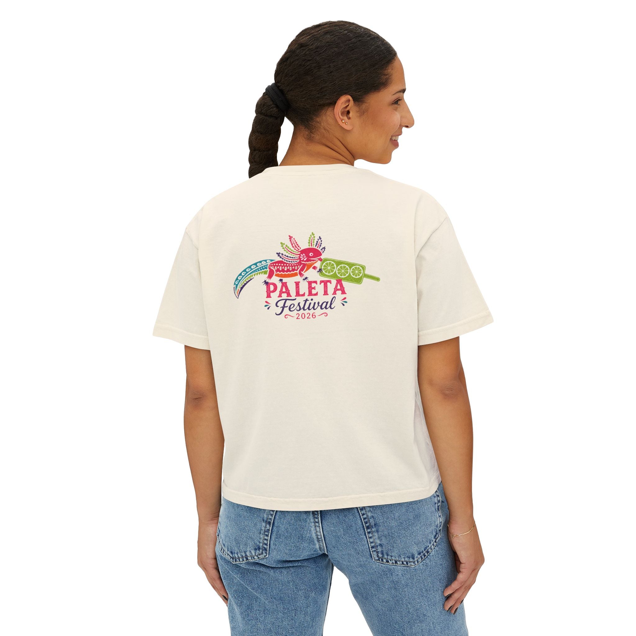 Paleta Festival Women's Boxy Tee — Colorful Popsicle Graphic