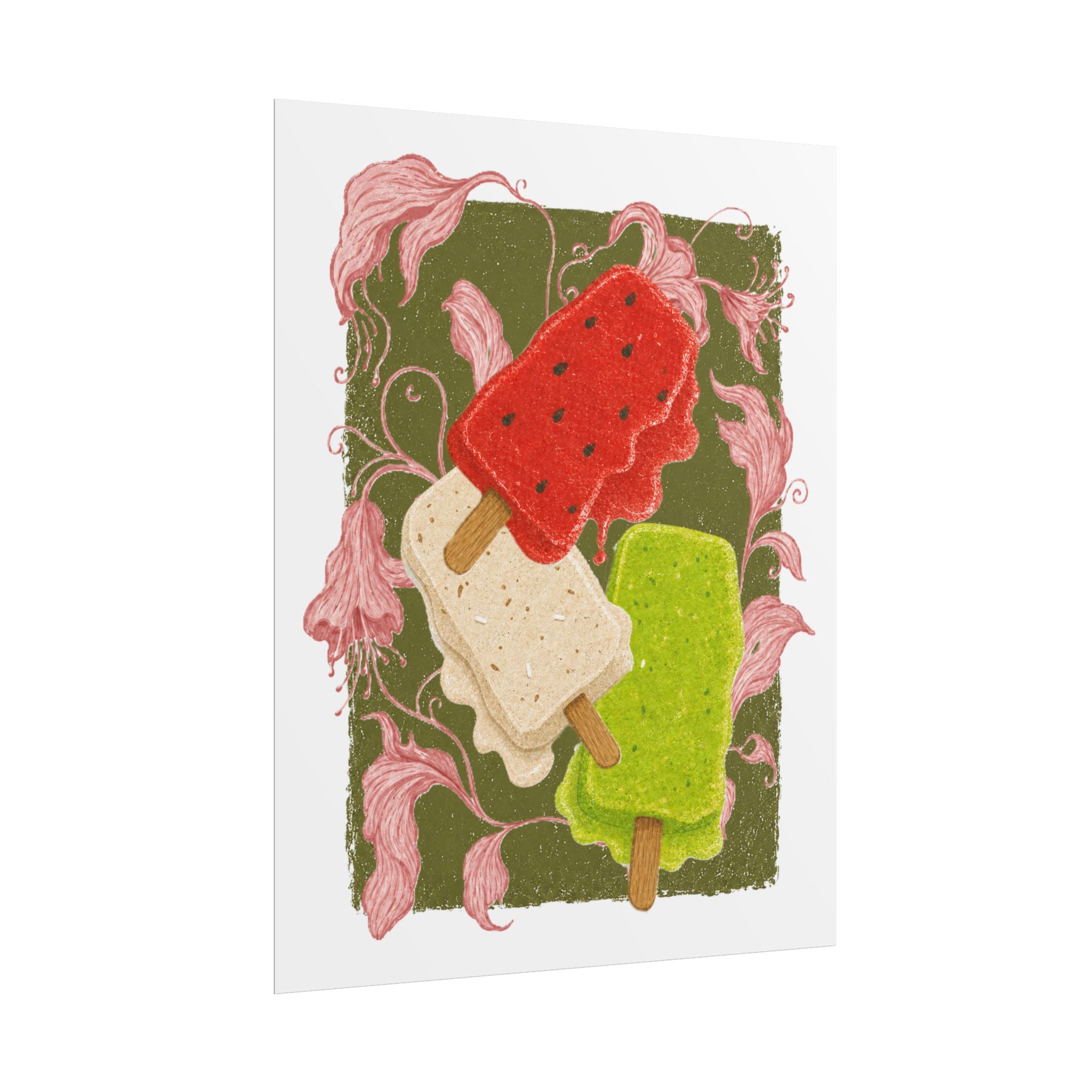 Ice Pop Art Poster — Colorful Retro Popsicle Wall Print