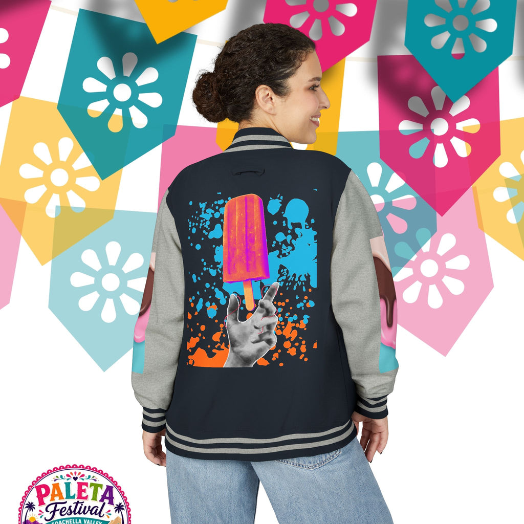 Paleta Festival Letterman Jacket — Colorful Popsicle Varsity Jacket