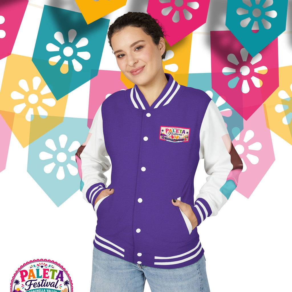 Paleta Festival Letterman Jacket — Colorful Popsicle Varsity Jacket