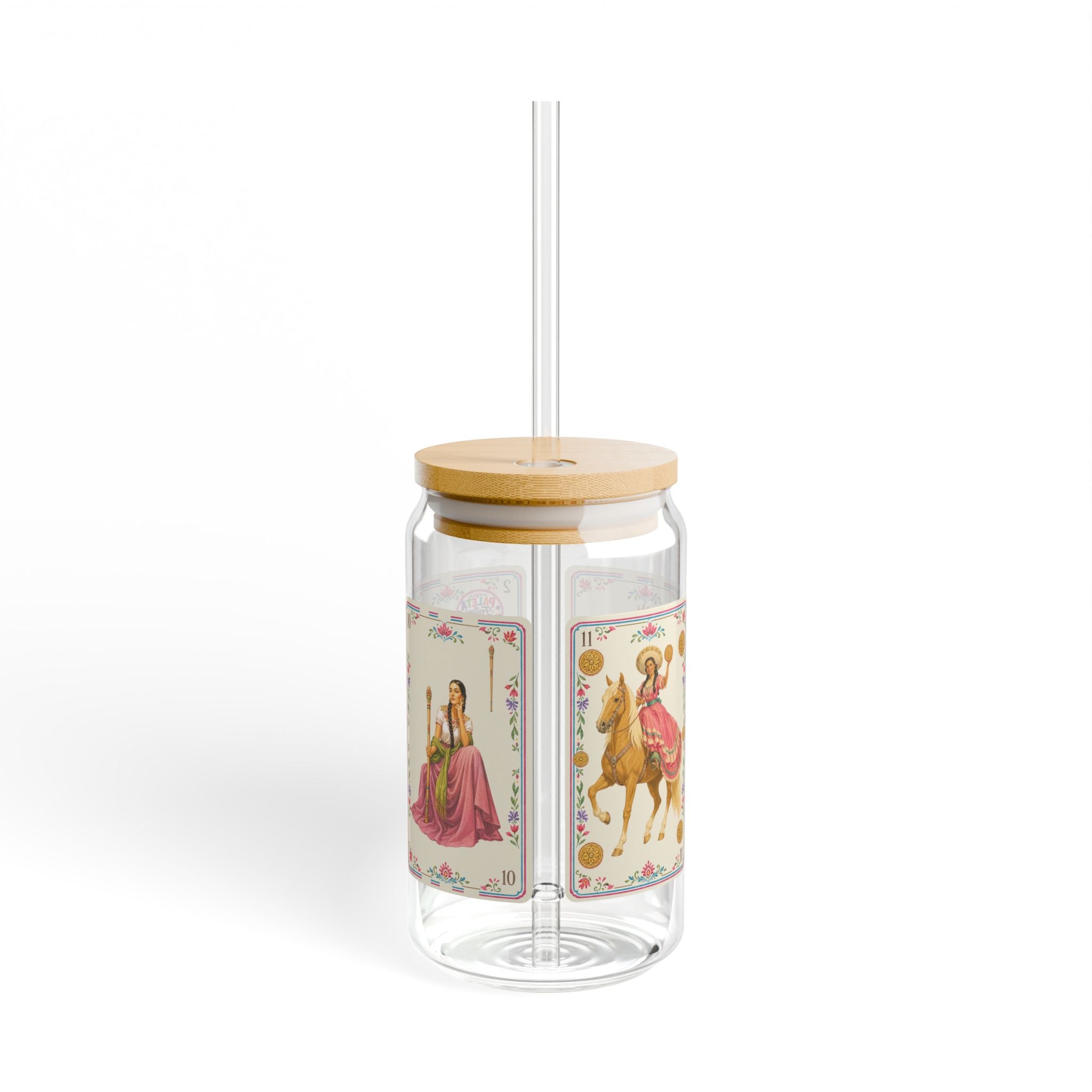 16oz Baraja–Inspired Art Sipper Glass
