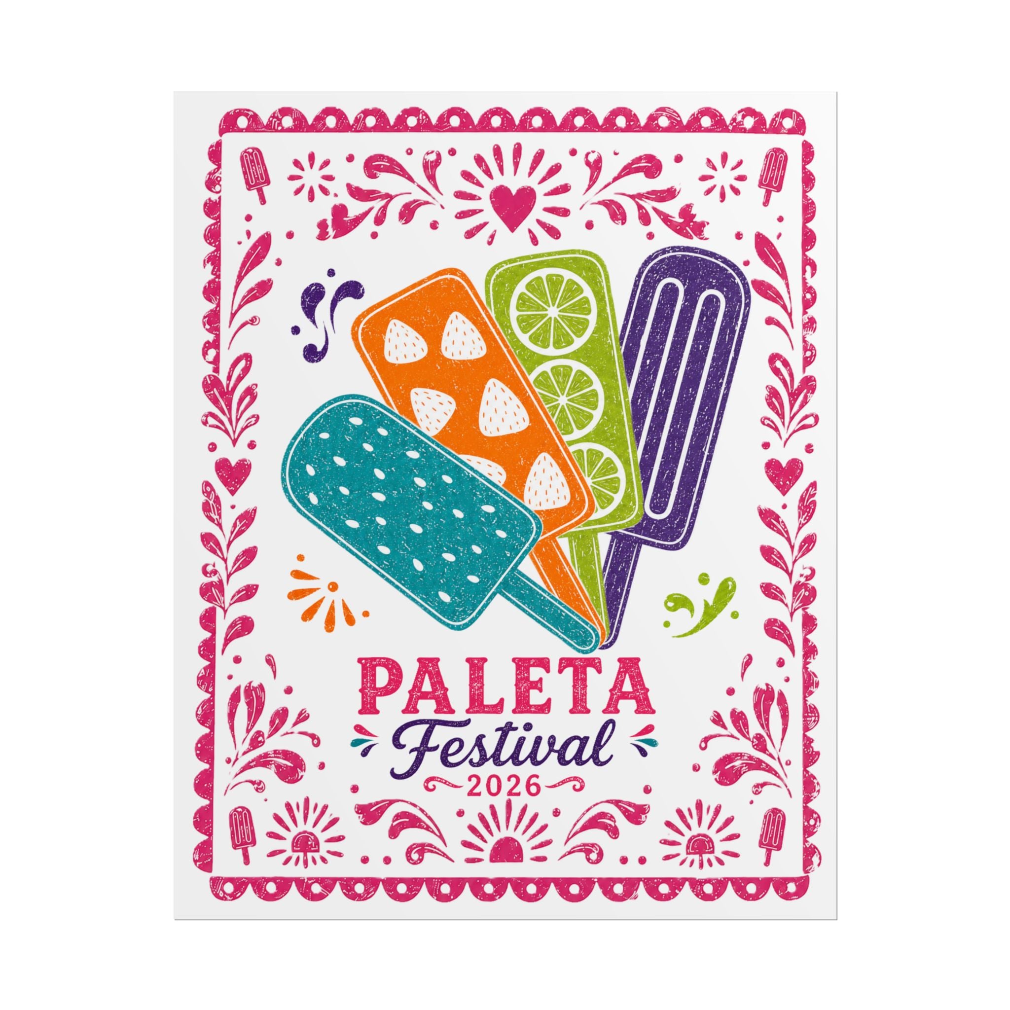 Paleta Festival 2026 Poster — Colorful Popsicle Art Print