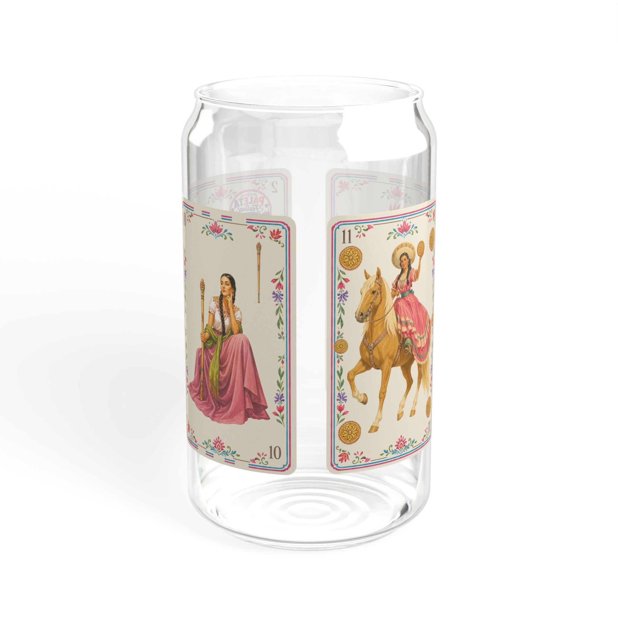 16oz Baraja–Inspired Art Sipper Glass