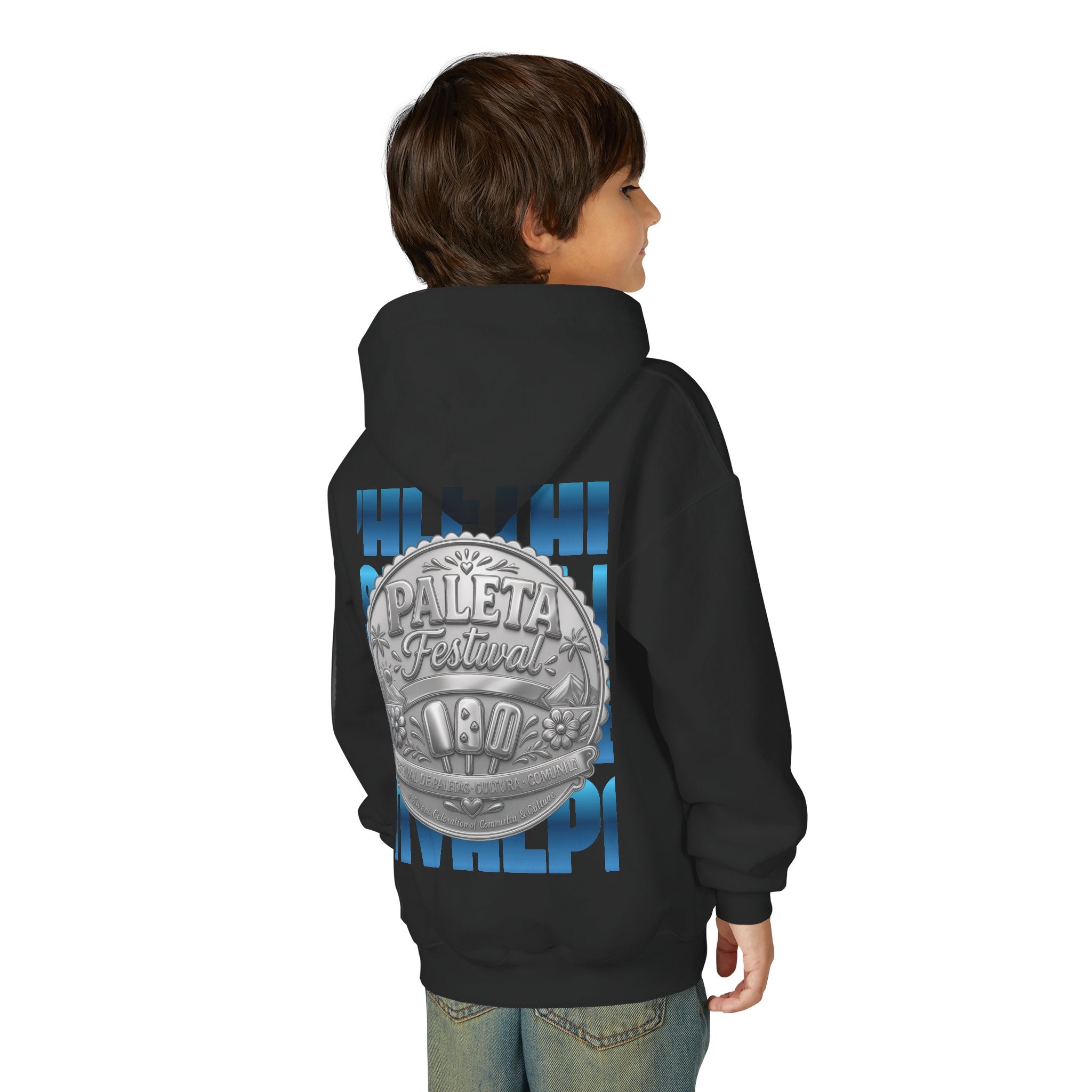 Youth Hoodie — Colorful Popsicle Graphic & 'Paleta Festival' Badge