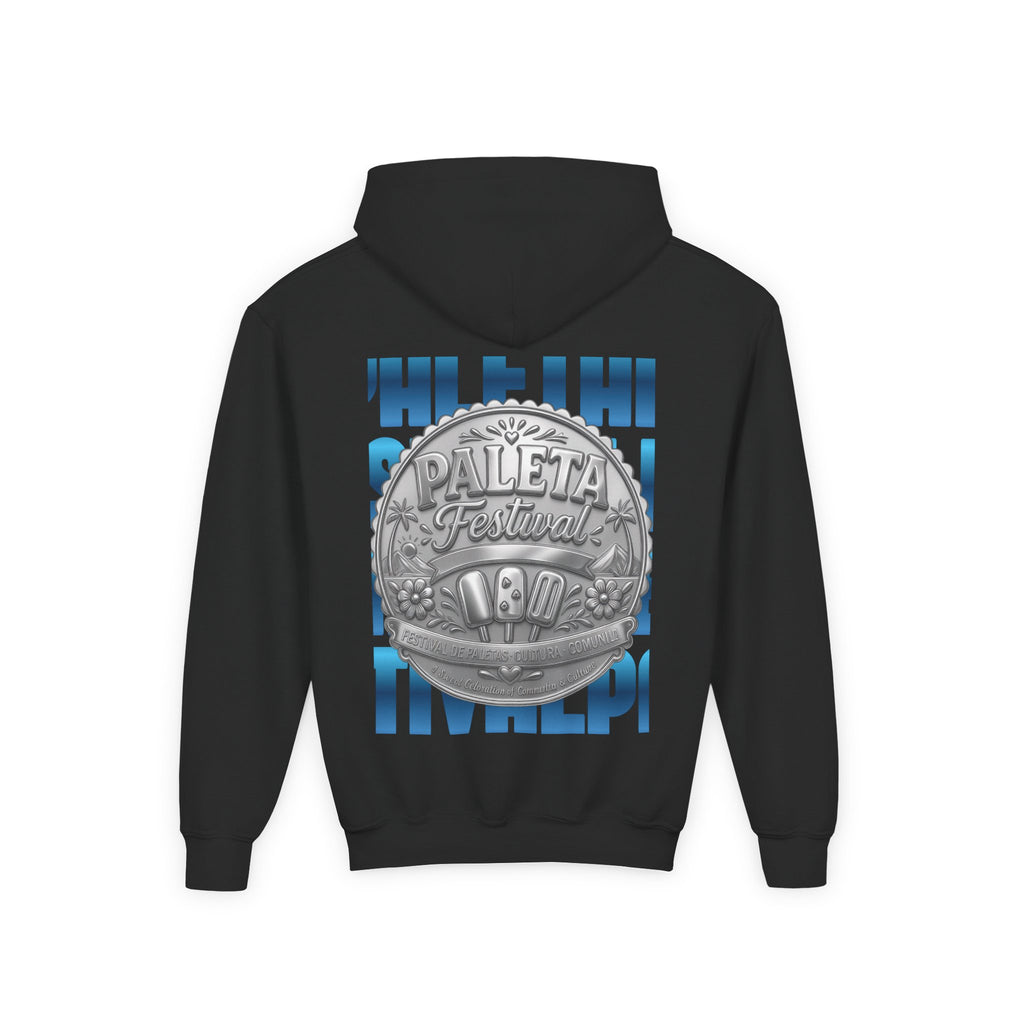 Youth Hoodie — Colorful Popsicle Graphic & 'Paleta Festival' Badge