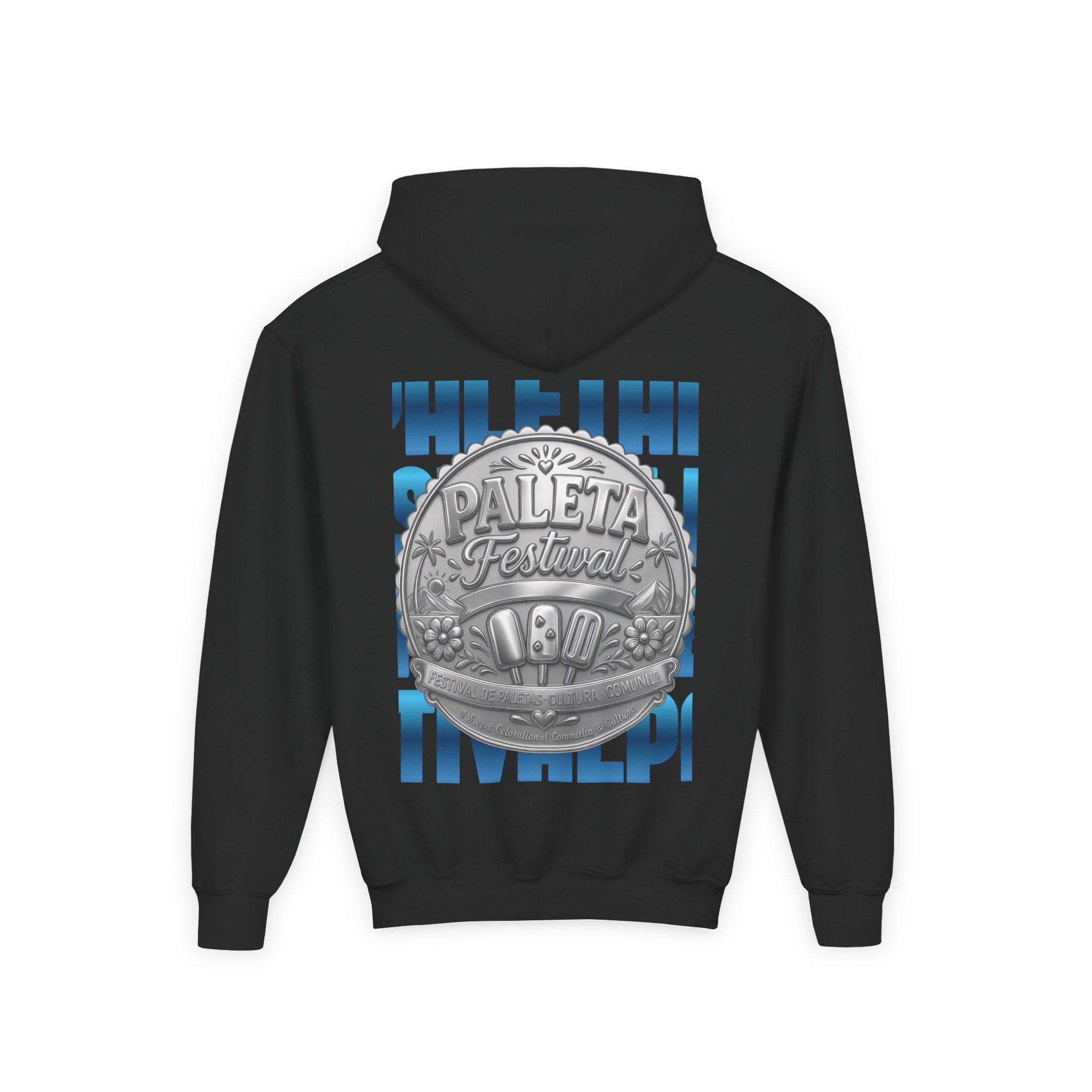 Youth Hoodie — Colorful Popsicle Graphic & 'Paleta Festival' Badge