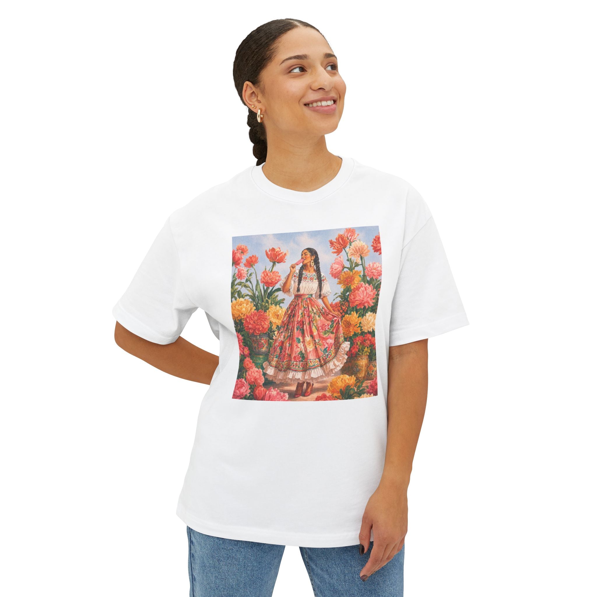 Floral Fiesta Tee — Mexican Folk Dress Graphic T-Shirt