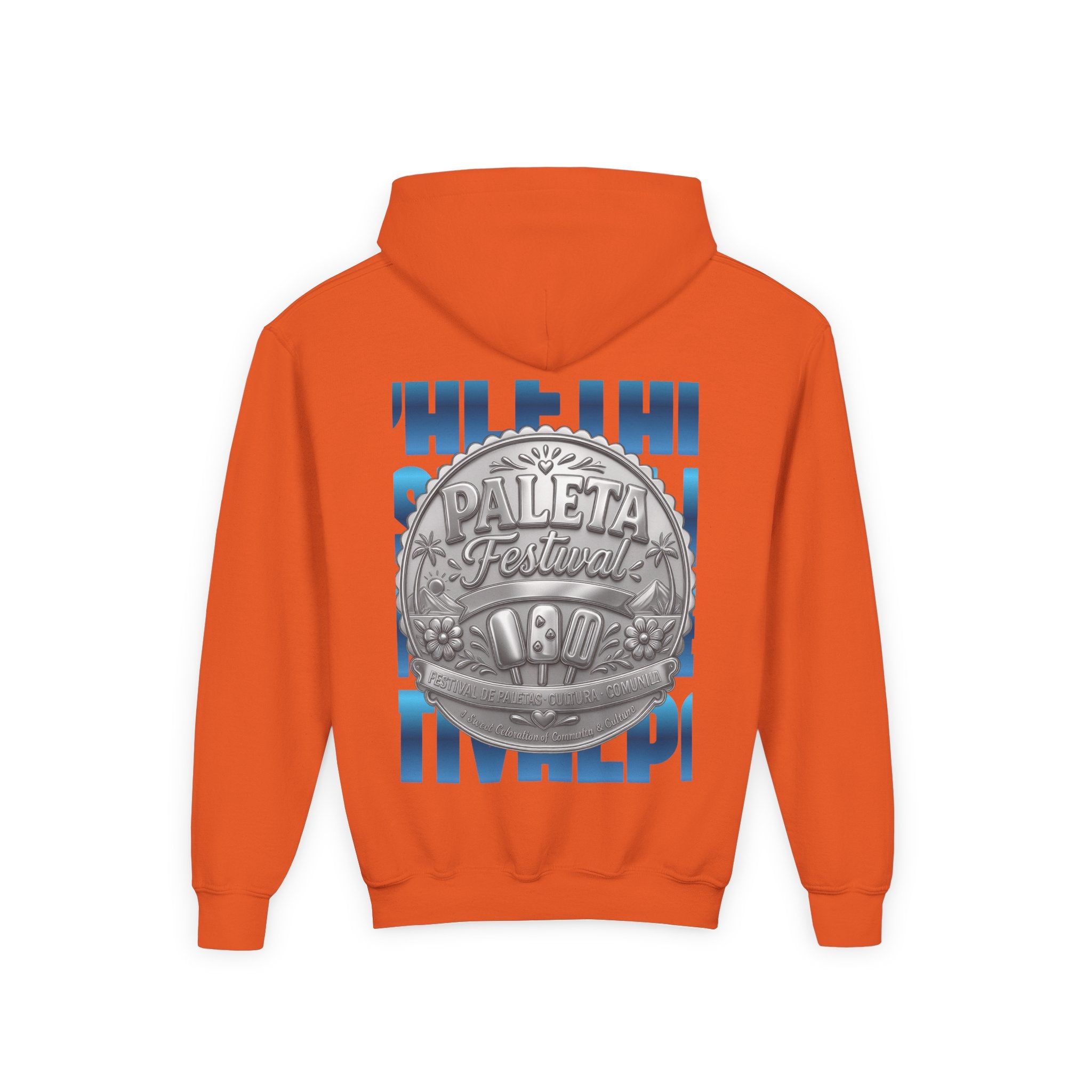 Youth Hoodie — Colorful Popsicle Graphic & 'Paleta Festival' Badge