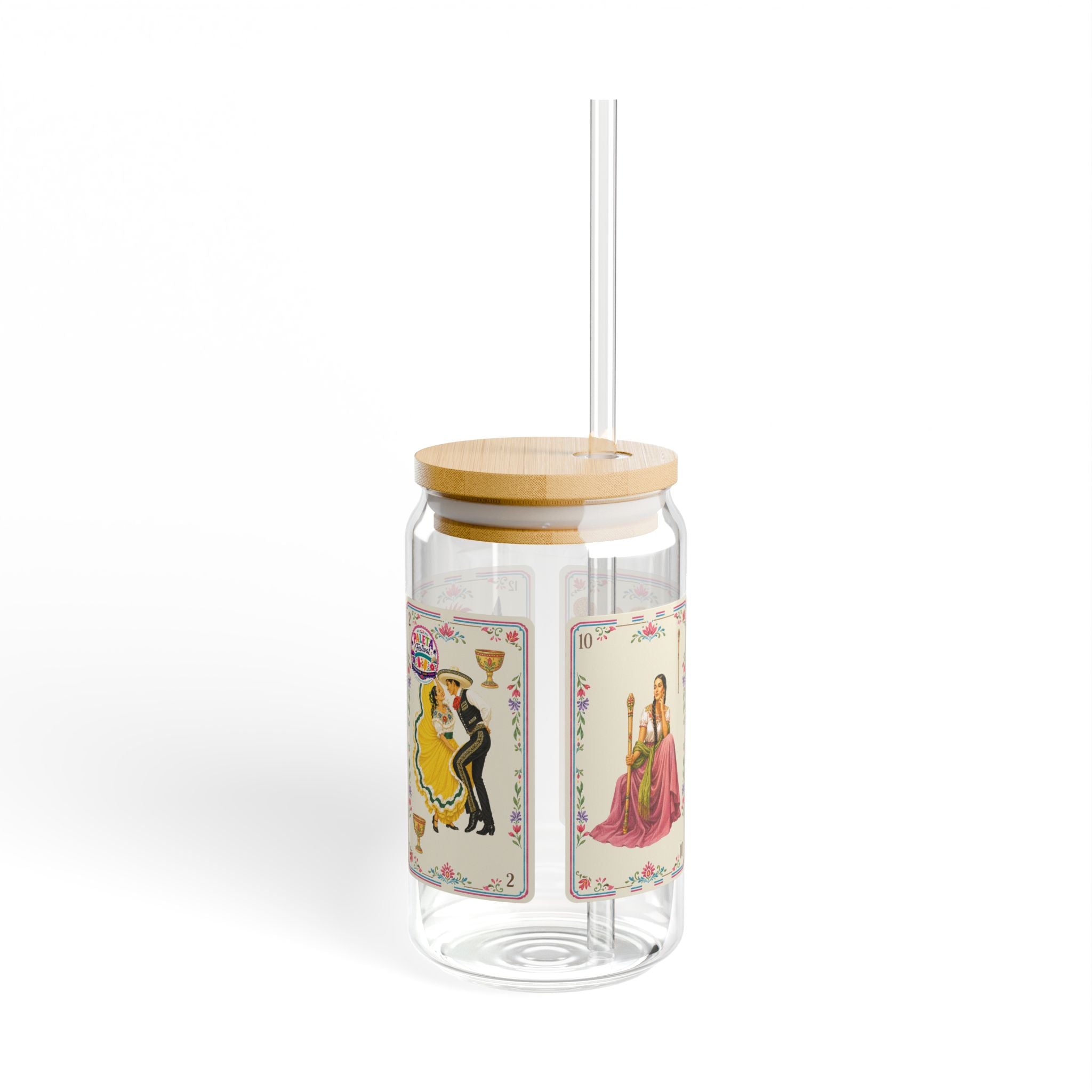 16oz Baraja–Inspired Art Sipper Glass