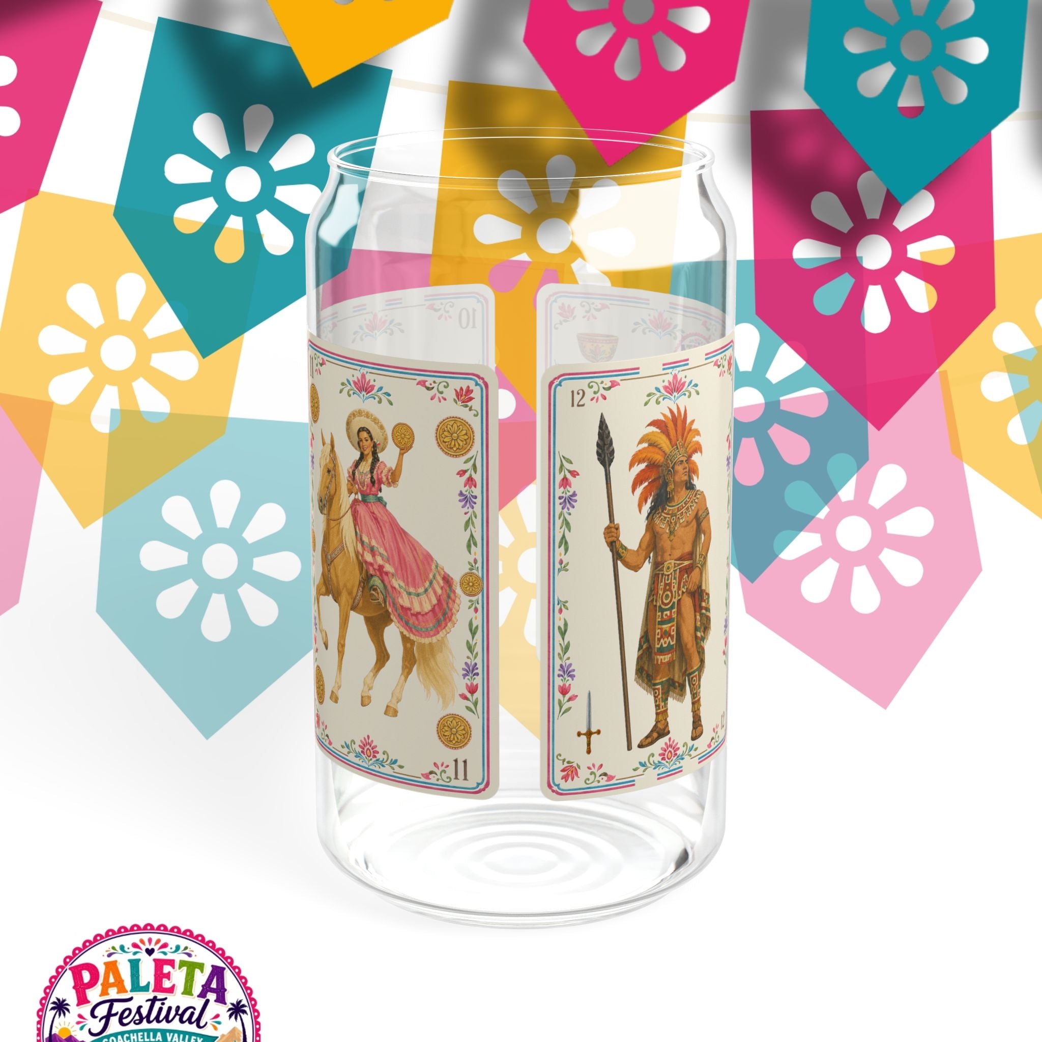 16oz Baraja–Inspired Art Sipper Glass
