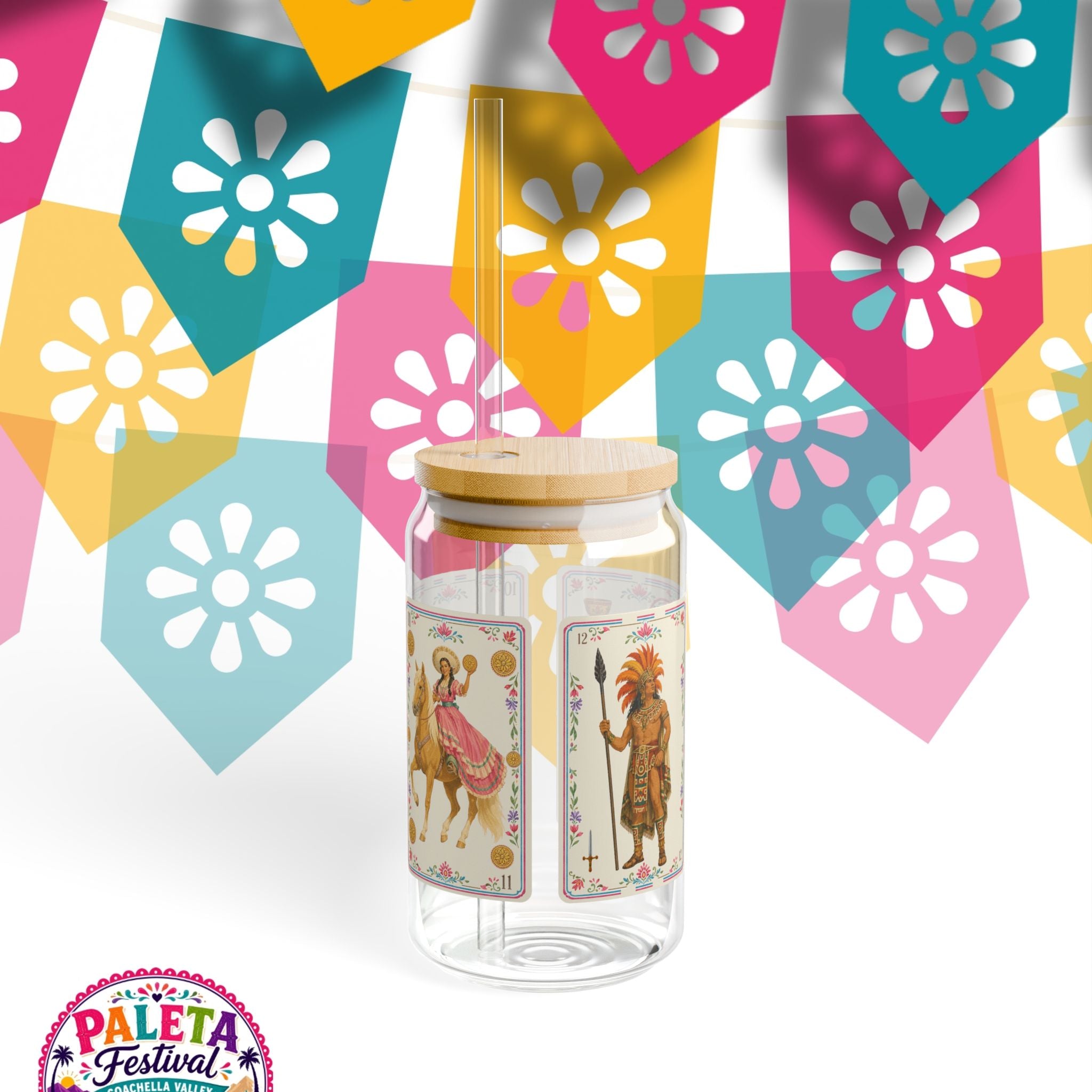 16oz Baraja–Inspired Art Sipper Glass